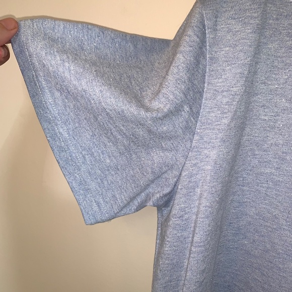 Alexander Wang Glitter Puff Logo T-shirt in Compact-Jersey Blue S - Picture 11 of 15